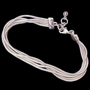 Silver Tone Multi Chain Bracelet With Extender